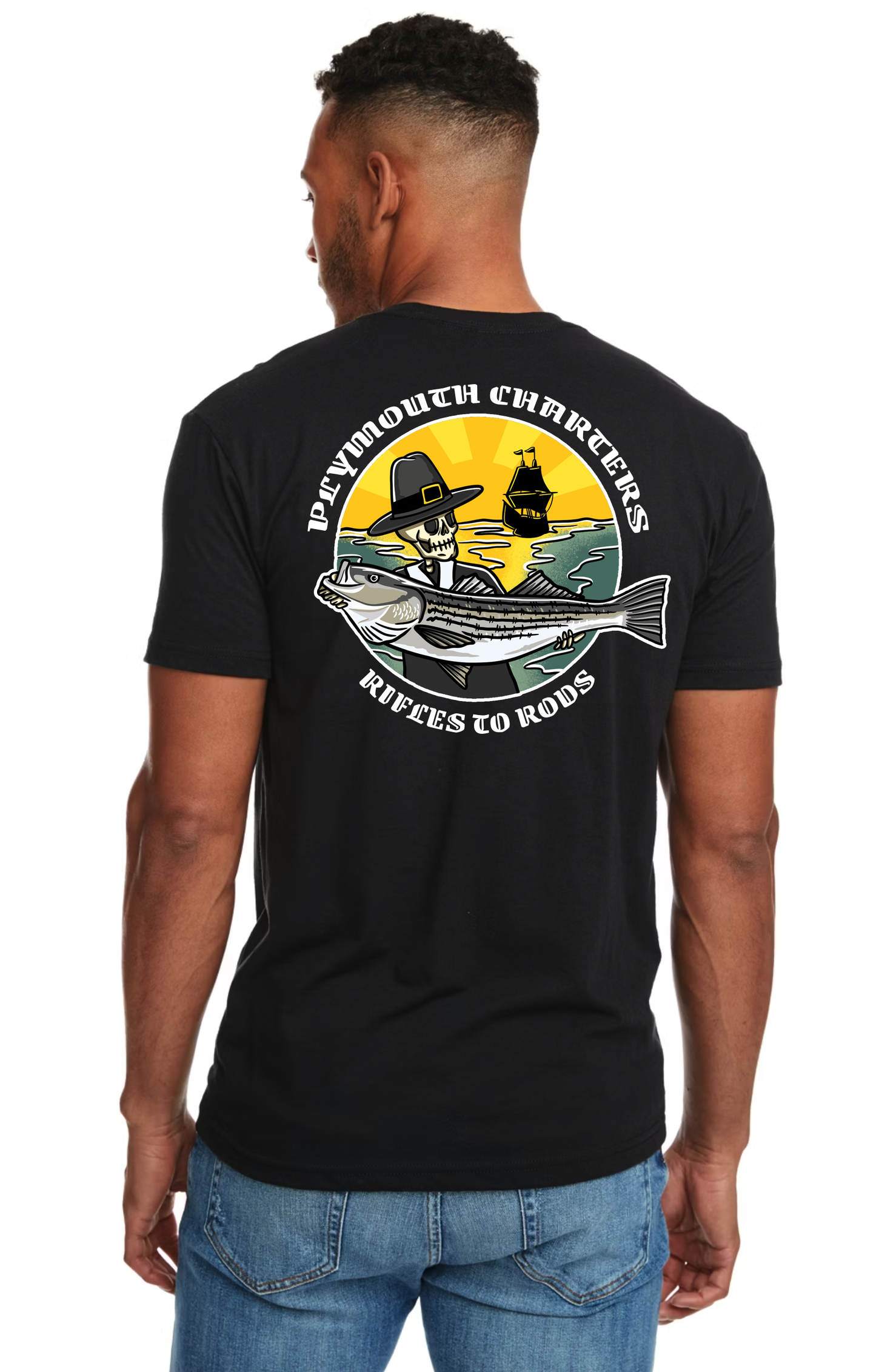 Plymouth Charters and Rifles to Rods T-shirt — Limited-Edition Collaboration for Veterans
